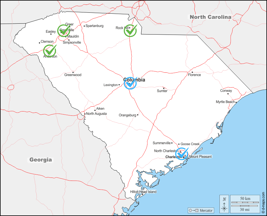 SC Clubs Map